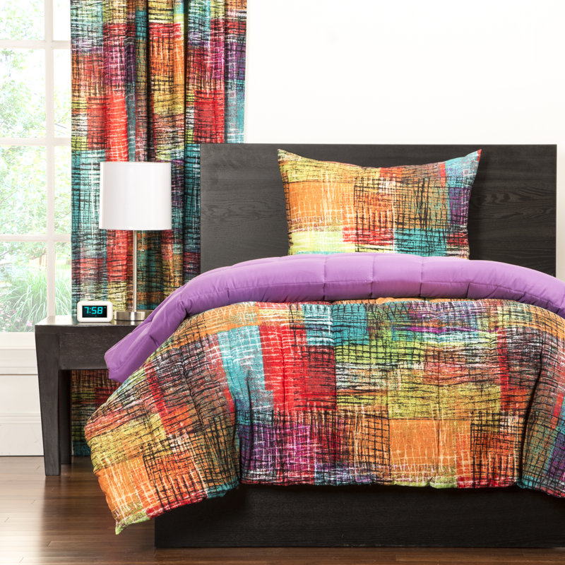 Crayola Etch Reversible Comforter Set, Twin Comforter + 1 Standard Sham