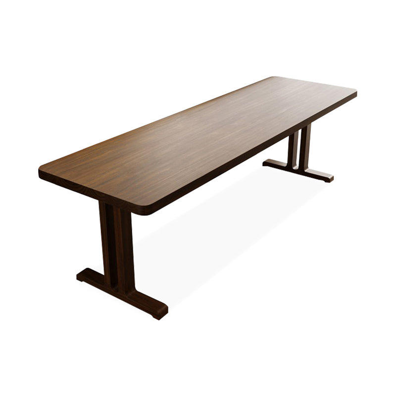 Bureau d'écriture rectangulaire en bois massif brun noisette, H 29,53 po x l 86,61 po x P 27,56 po