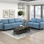 Chaise de salon modulaire 1 pièce en bois massif capitonné bleu