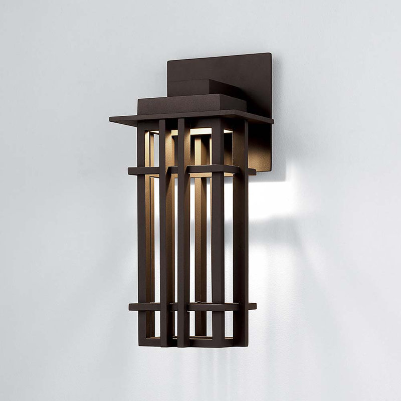 Applique murale d'extérieur à 1 ampoule bronze Laforest, 13 W, H 16 po x l 7,5 po x P 6,5 po