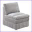 Chaise de salon modulaire sans accoudoirs en tissu de suède gris granit avec coussin triple couche | Sans accoudoirs | Suède | Gris