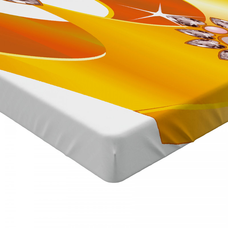 Full Size Orange and Yellow Microfiber Fitted Sheet