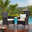 Ensemble de 2 chaises de salle à manger d'extérieur en osier PE multibrown - style clémentine pour le jardin