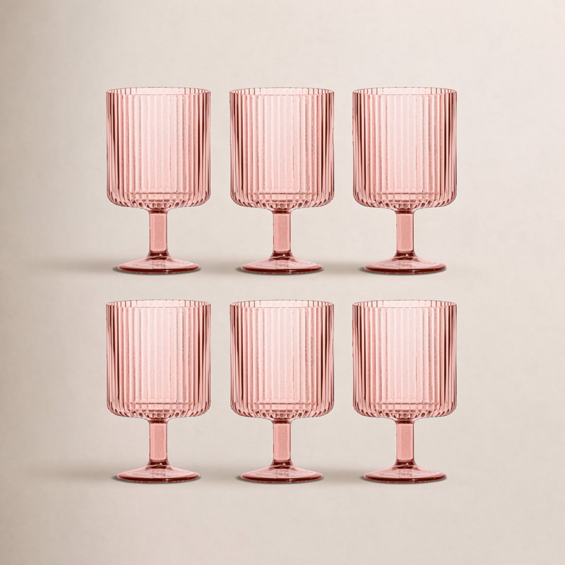 Mesa Acrylic Stacking Wine Glass - Pink - 15 oz, Pink