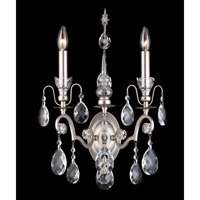 Applique murale 2 lumières avec cristaux suspendus Rickard