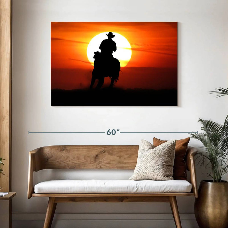 Lelar Sunset Cowboy, 30" H x 45" W