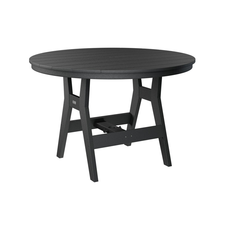 Harbor Outdoor Round Dining Table, Black