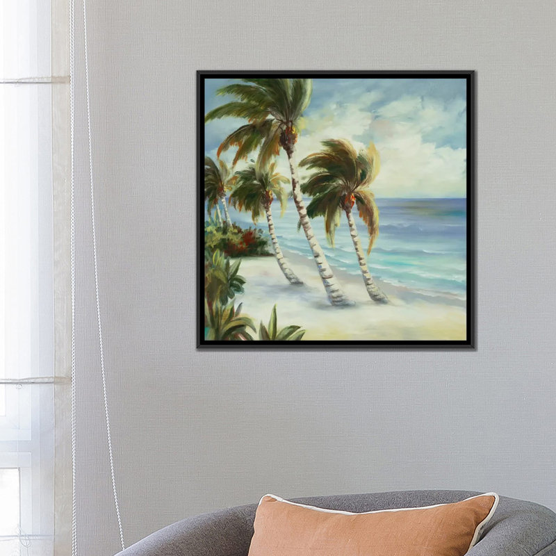 «Tropical IV», reproduction sur toile, H 18 po x l 18 po x P 1,5 po, Toile encadrée noire, Pas de tapis