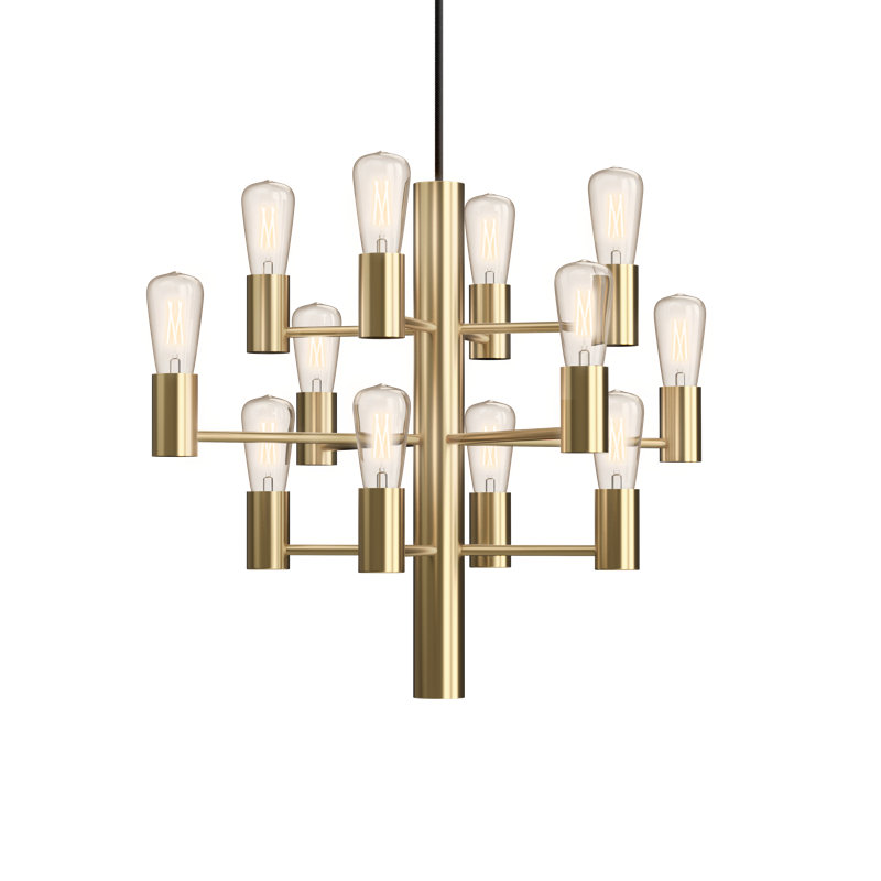 Manola Mini 12 - Light Chandelier, Antique Brass