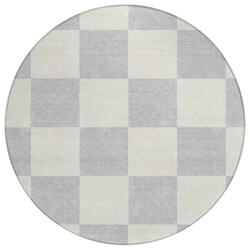 Machine Washable Indoor/Outdoor Braegger ACN2345 Geometric Rug, Round 8'