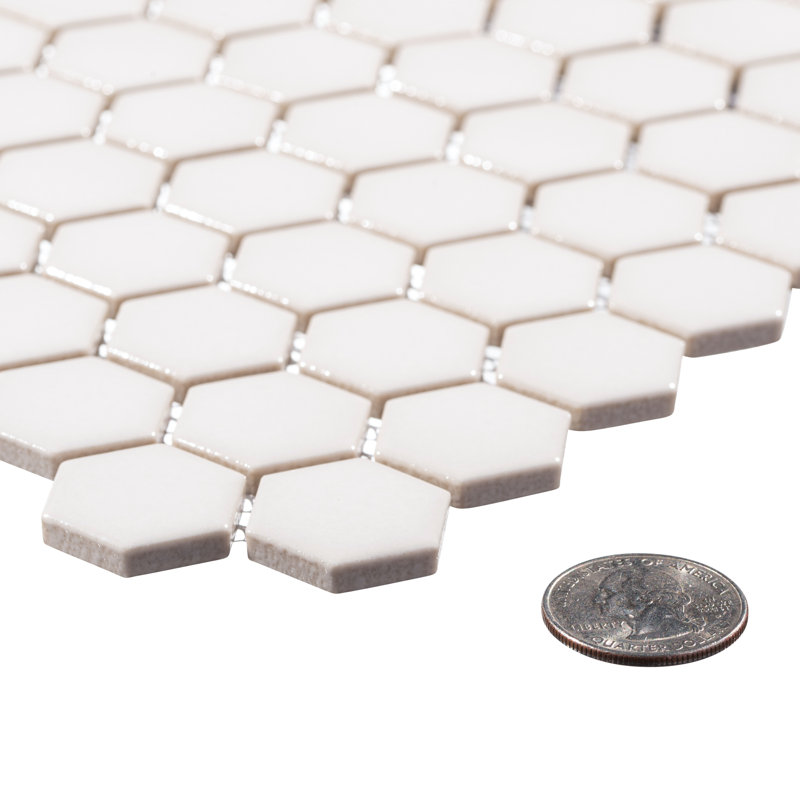 Stylish- Suave 3/4" Straight Edge Porcelain Honeycomb Hexagon Wall & Floor Tile, Carmillo