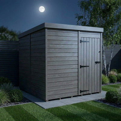 Total Sheds 7ft x 10ft Composite Pent Garden Shed - Single Door - No Windows - EPDM Rubber Roof - UK Manufactured