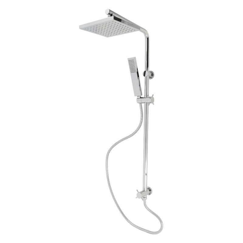 Kingston Claremont Wall Mount Rain Drop Shower System With Hand Shower, Polished Chrome