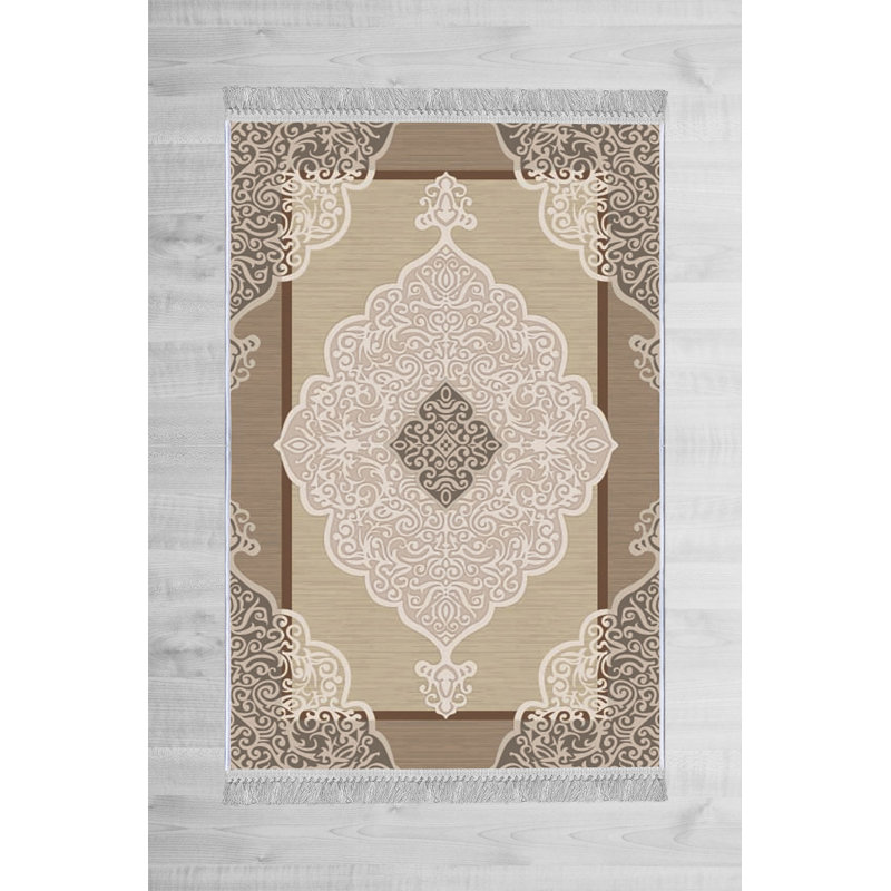 Luxurious Velvet Area Rug, 5.2 x 7.5 ft | 100% Velvet Fabric, 100% Cotton Sole, 0.4 in Pile Height | Antibacterial, Non-Slip, Machine Washable | Elegant 3D Digital Print, Perfect for Living Room & Bedroom Décor