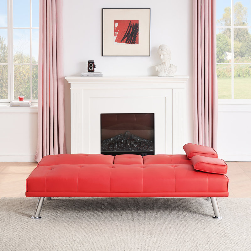 Canapé-lit pliant double en cuir 67 po avec table basse 67 pouces