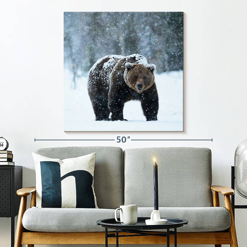 Crowle Winter Brown Bear, 33" H x 33" W