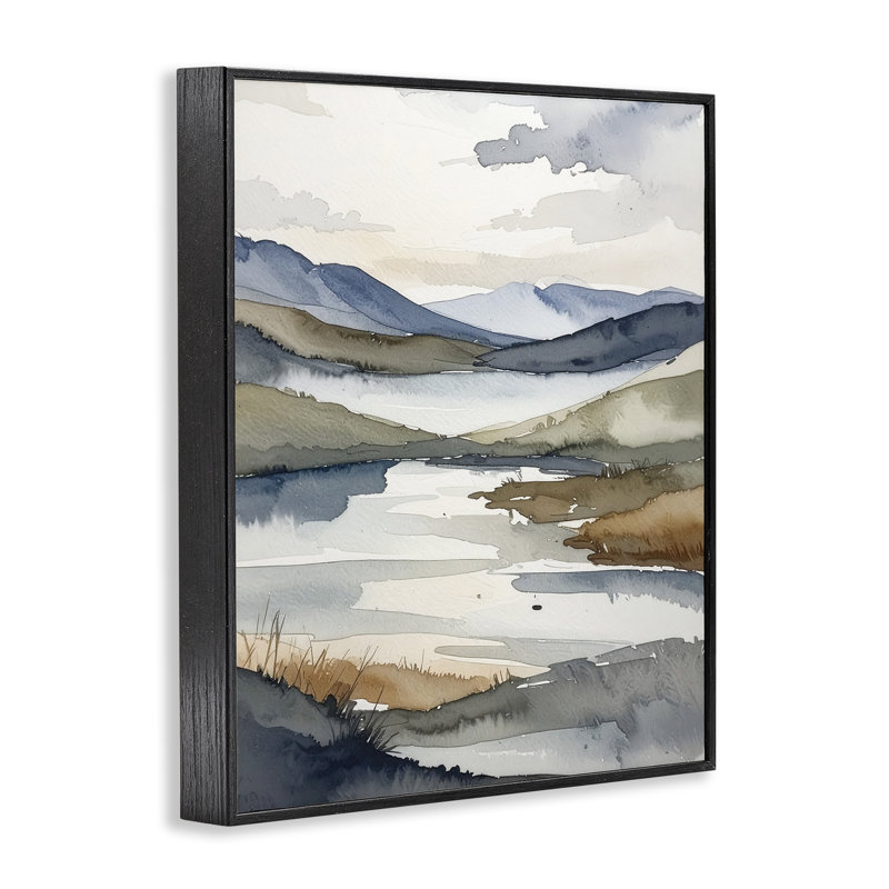 Giclée encadrée «Flow Of Water Pond», conception par Alonza Saunders, H 14 po x l 11 po, Giclée noire de minuit encadrée