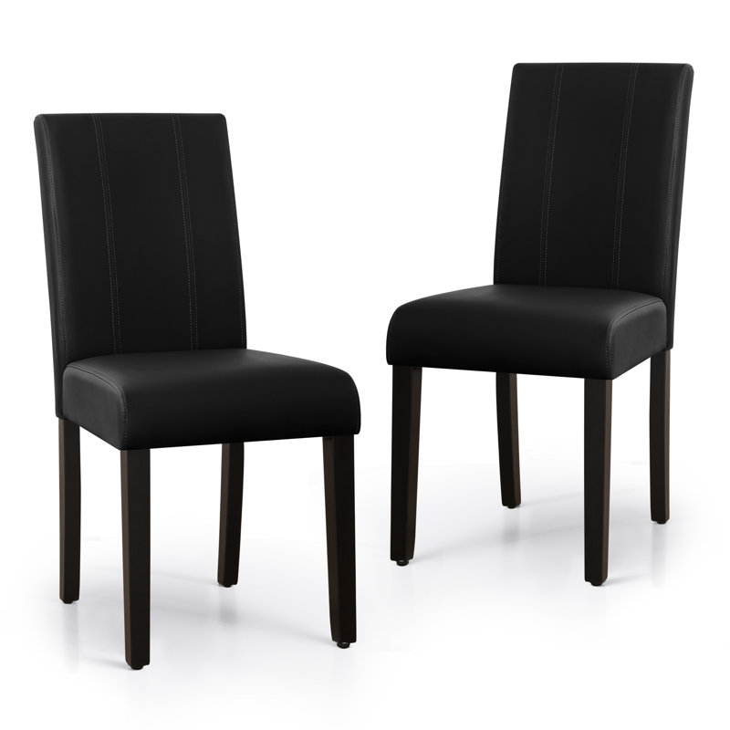 Mitman PU Leather Waterproof Dining Chair, Black, 2