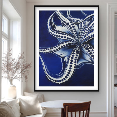 Dancing Octopus - Framed Matted Print for Living Room Decor