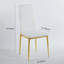 Ensemble de 4 chaises, pattes de couleur dorée, siège blanc-526164234
