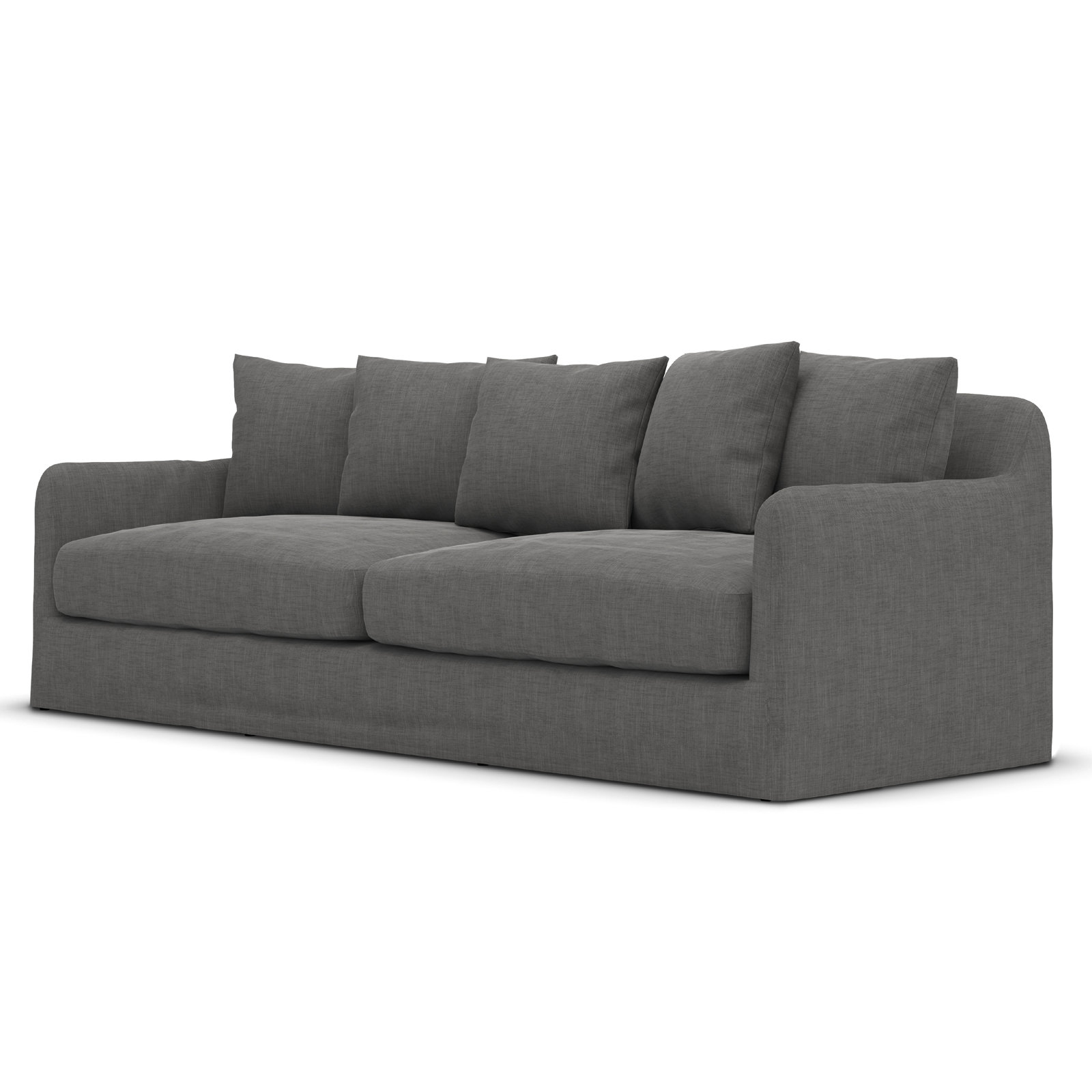 92'' Wide Wood Patio Sofa with Cushions, Charcoal