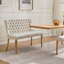 Banc en velours pour causeuse double, sièges de cuisine et de salle à manger, banc capitonné à 2 places avec boutons faits à la main, dossier à oreilles, pieds en acier plaqué or, style Mid-Century moderne-1469016224-1469016227