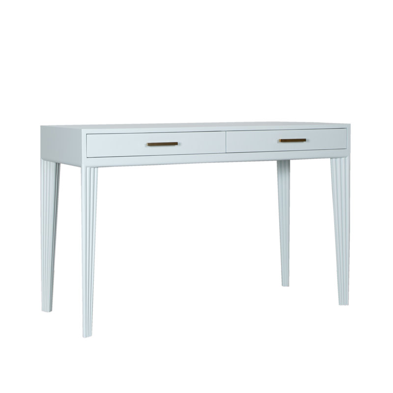 Bureau d'écriture en bois massif Gauthier, Bleu clair