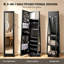 Armoire à bijoux pivotante à 360 degrés avec miroir pleine longueur, armoire de rangement pour bijoux verrouillable sur pied, grande capacité de rangement avec miroir de maquillage intérieur et tablettes de rangement à l'arrière