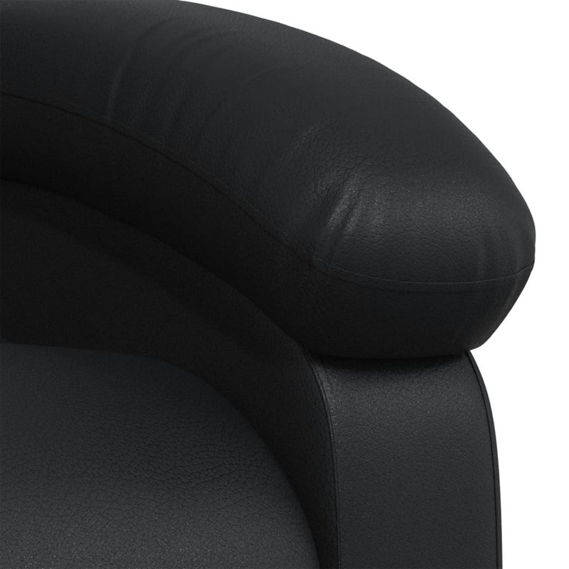 vidaXL Recliner Chair, Adjustable Backrest/ Footrest, Leather, Black Faux Leather