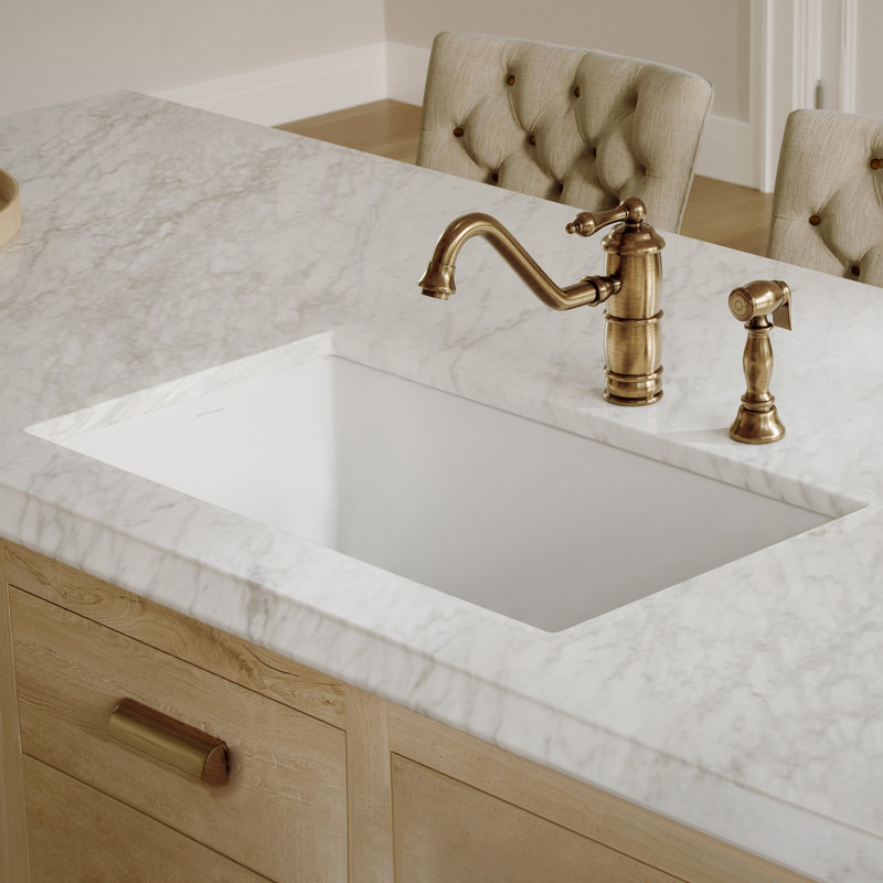 Whitehaus Collection Undermount Single Bowl Fireclay Kitchen Sink with Stainless Steel Grid, 10" H x 32" L x 19" D