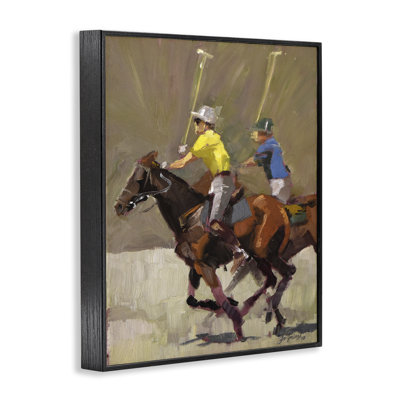 Polo Player Athletes  Framed Giclee Art by Jeri Ireland bh-951