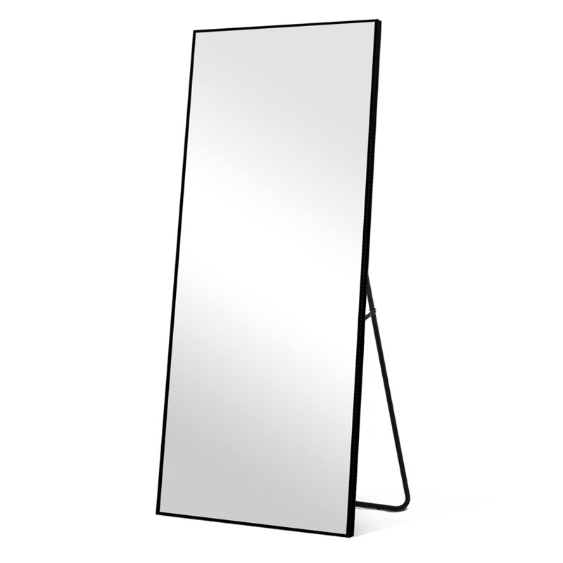 Miroir de plancher rectangulaire pleine longueur, H 70,87 po x l 23,62 po x P 1 po, Noir