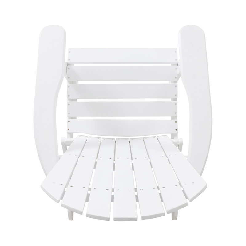 Chaise Adirondack pliante en bois massif Teigan, Blanc 1
