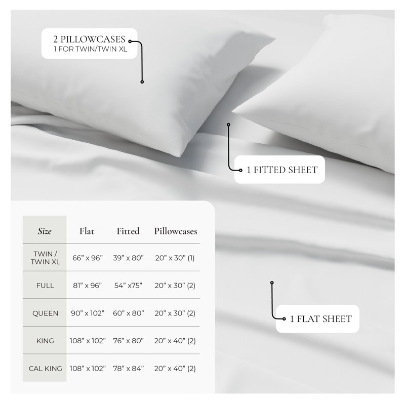 Draps en jersey de viscose et de coton mélangés, California King, White