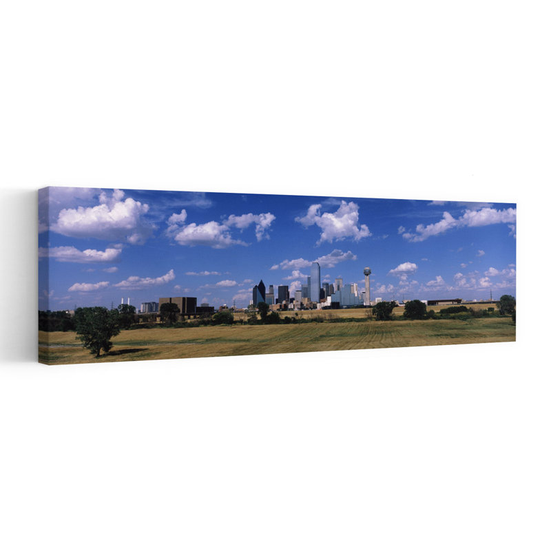 «Skyline Dallas Tx», États-Unis, art mural moderne abstrait, H 12 po x l 36 po