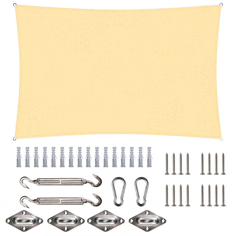 Toile d'ombrage rectangulaire 7 'x 12', Beige