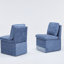 Chaise de salle à manger rembourrée en lin avec roulettes et espace de rangement - ensemble de 2-1075090146