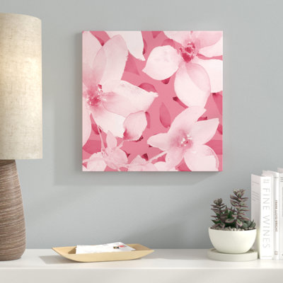 «Blooming Pink Whispers I», reproduction de peinture à l'aquarelle