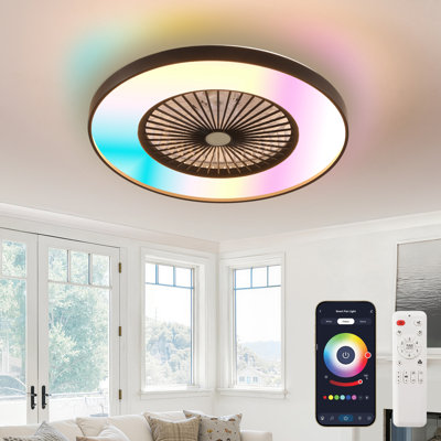 19.68'' Caged Ceiling Fan With 4 Lights Kit And Remote Control