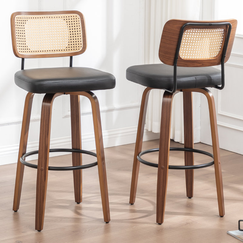 Swivel Bar Stool, Black, Counter Stool (66.8cm Seat Height)