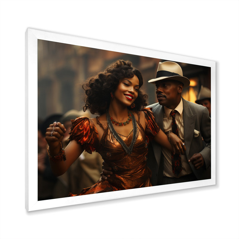 Jazz Harlem Renaissance III sur toile, H 16 po x l 32 po x P 1 po, Cadre photo blanc
