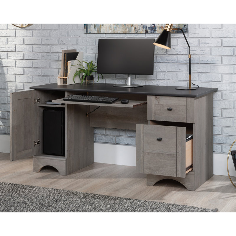 Damian Computer Desk Esb 3A, Raven Oak