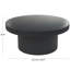 Table basse de salon nervurée en bois noir 36 po x 36 po x 16 po