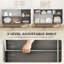 HOMCOM Storage Cabinet, High Gloss Sideboard, with Adjustable Shelf, Grey