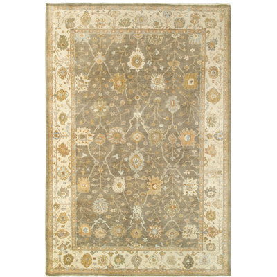 Presley Traditional Hand-Knotted Wool Brown Area Rug