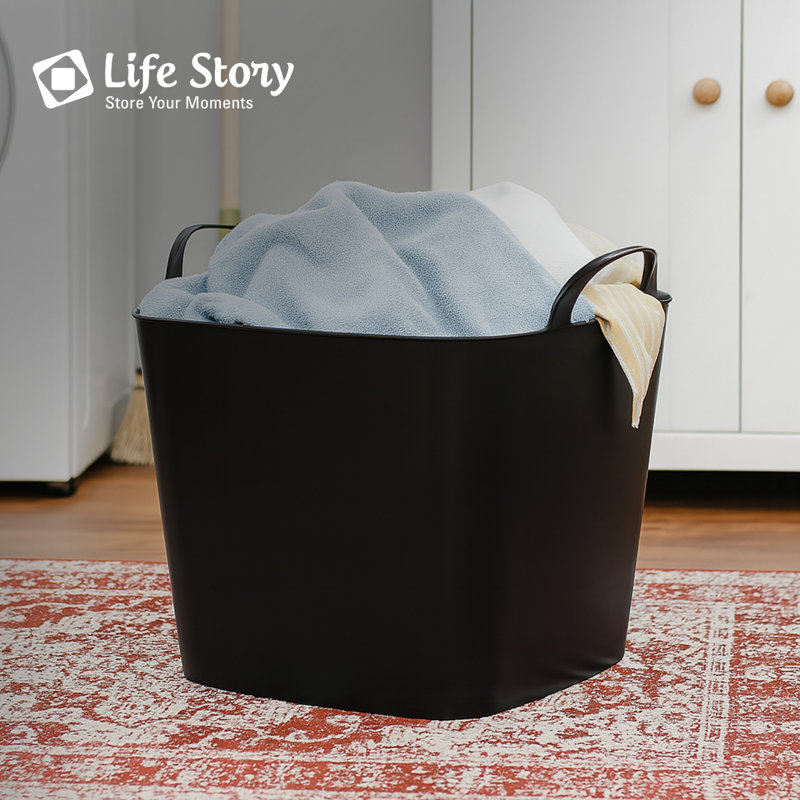 Life Story 26 Quart Flexi Tub, Versatile Storage Tote, Home Organizer, Black, 1