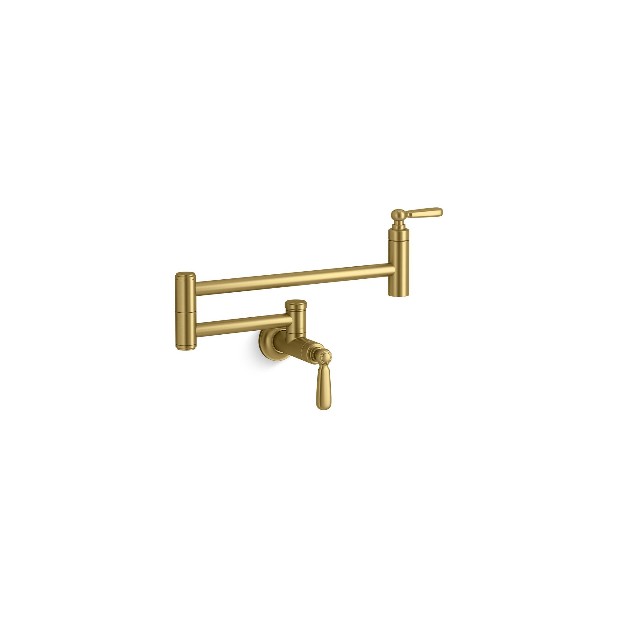 Edalyn by Studio McGee Wall-Mount Pot Filler, Vibrant Brushed Moderne Brass