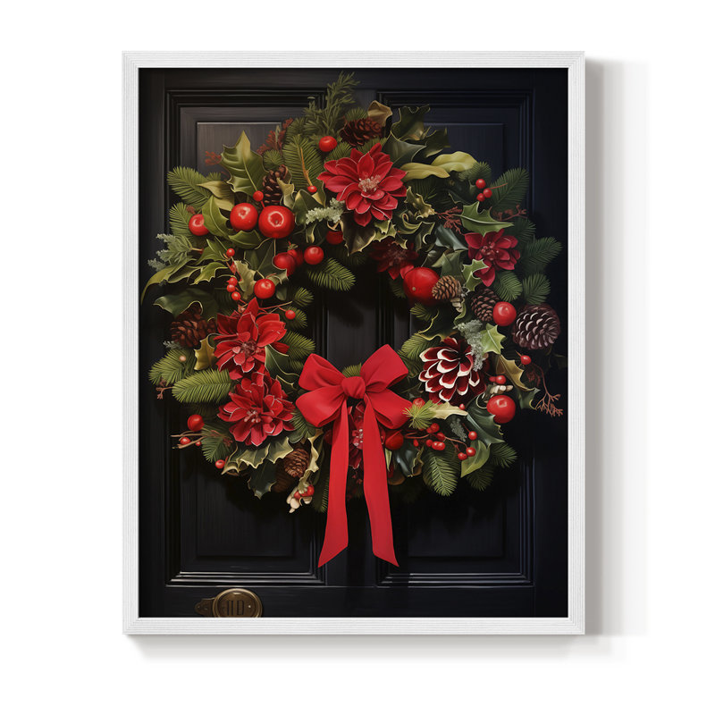 «Christmas Holiday Art DCL XXVII», reproduction d'art encadrée - bois massif, H 21 po x l 17 po, Blanc
