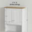 Armoire de salle de bain murale moderne avec 2 portes, tablette réglable, au-dessus de la toilette, blanc