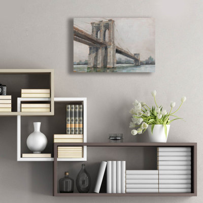 «Spanning The East River 1» par Ethan Harper, art mural en verre acrylique, 24 po x 16 po